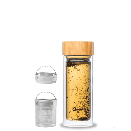 Théière Qwetch Verre Bambou détail bouchon bambou naturel