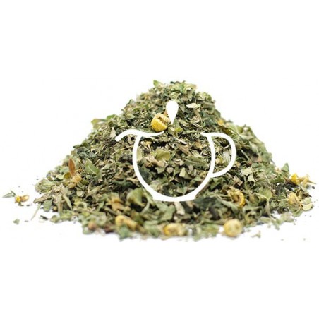 Détail mélisse ortie camomille feuilles mûre Infusion Bio Purifiante