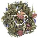 Thé Vert Violette Framboise mélange Sencha White Monkey framboises violette en vrac Thé-Passion