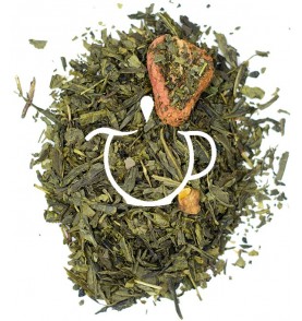 Thé Vert Fraise Myrtille mélange Sencha fraises myrtilles vanille en vrac Thé-Passion