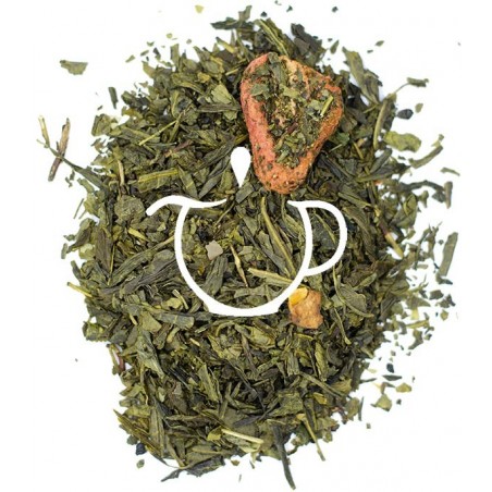 Thé Vert Fraise Myrtille mélange Sencha fraises myrtilles vanille en vrac Thé-Passion
