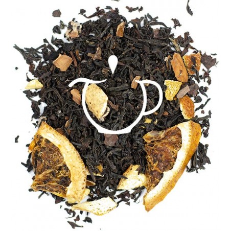 Thé Noir Chocolat Orange mélange cacao écorces orange morceaux chocolat en vrac Thé-Passion