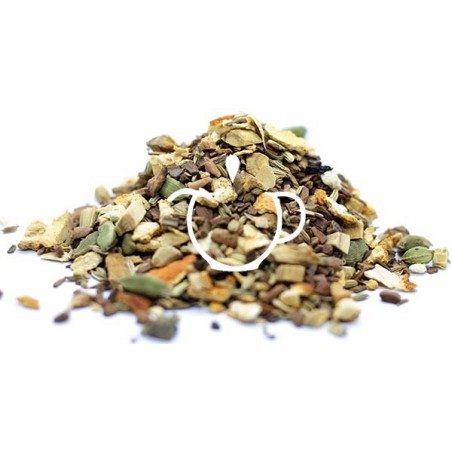 Détail cannelle réglisse écorces de cardamome et fenouil Infusion Ayurvédique