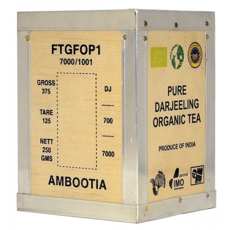 Thé Noir BIO Darjeeling AMBOOTIA FTGFOP 2e récolte Boite en bois 250g