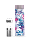 Théière nomade Qwetch Motif Fleurs inox 430 ml Thé-Passion