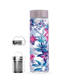 Théière nomade Qwetch Motif Fleurs inox 430 ml Thé-Passion