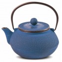 Théière en fonte bleue 0,8L