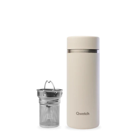 Théière nomade Qwetch Sable Mat inox 400 ml Thé-Passion