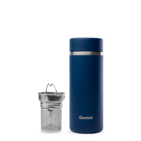 Théière nomade Qwetch Bleu Nuit inox 400 ml Thé-Passion