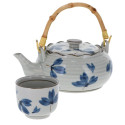 Service à thé porcelaine Hanako 5 pièces théière et tasses Thé-Passion