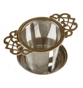 Filtre à thé inox Dentelles décor ciselé avec bol Thé-Passion