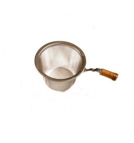 Passette à thé métal inox avec manche bambou diamètre 5,5cm